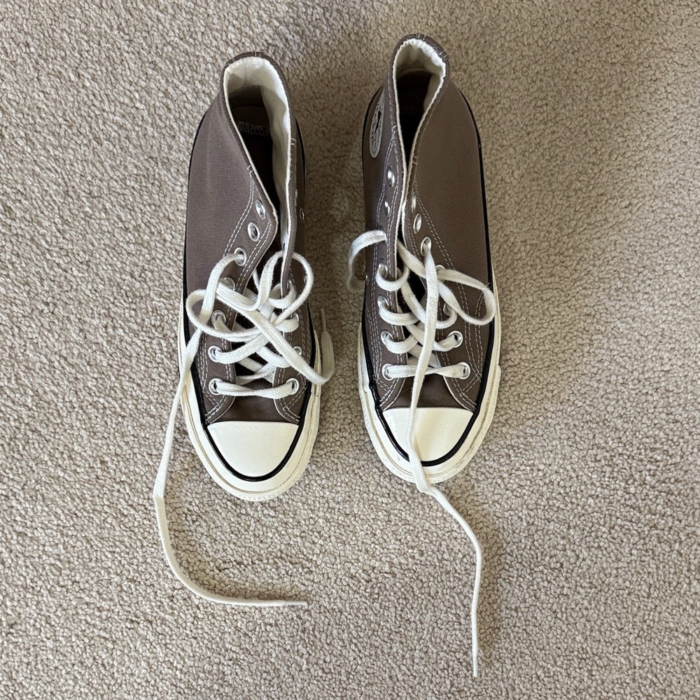 Converse Brown High-Tops with White Accents
